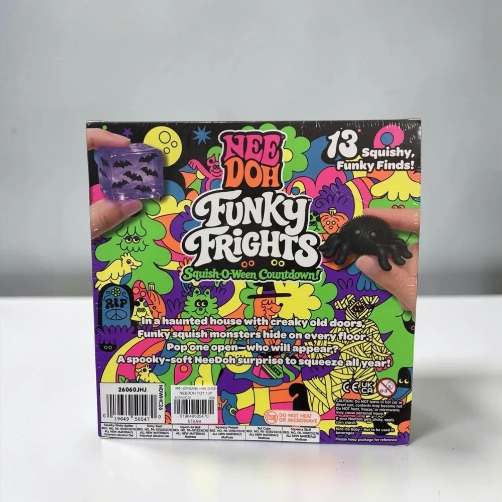 Schylling NeeDoh Funky Frights Squish-O-Ween Countdown 13 Squishy Funky Finds